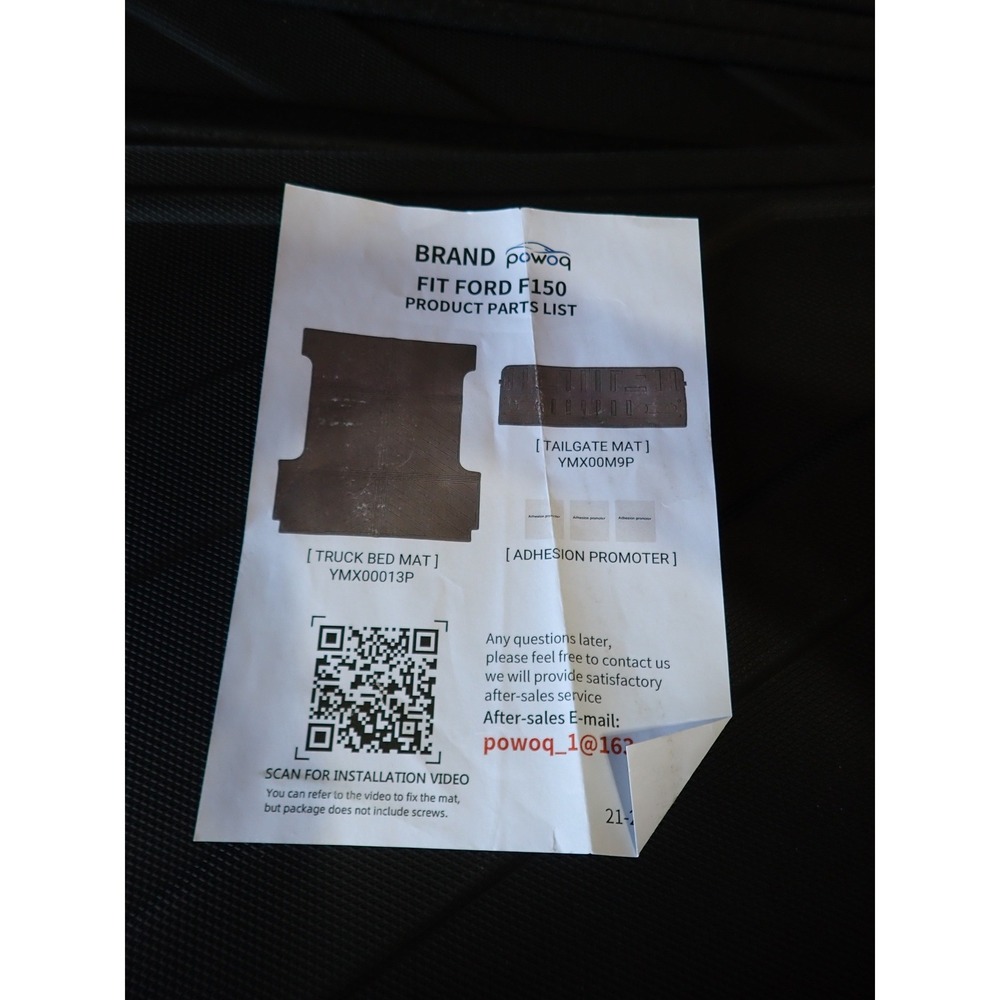 powoq Truck Bed Mat Tailgate Mat for 2021-2026 Ford F-150 5.5FT Bed Black TPE - Picture 2 of 10